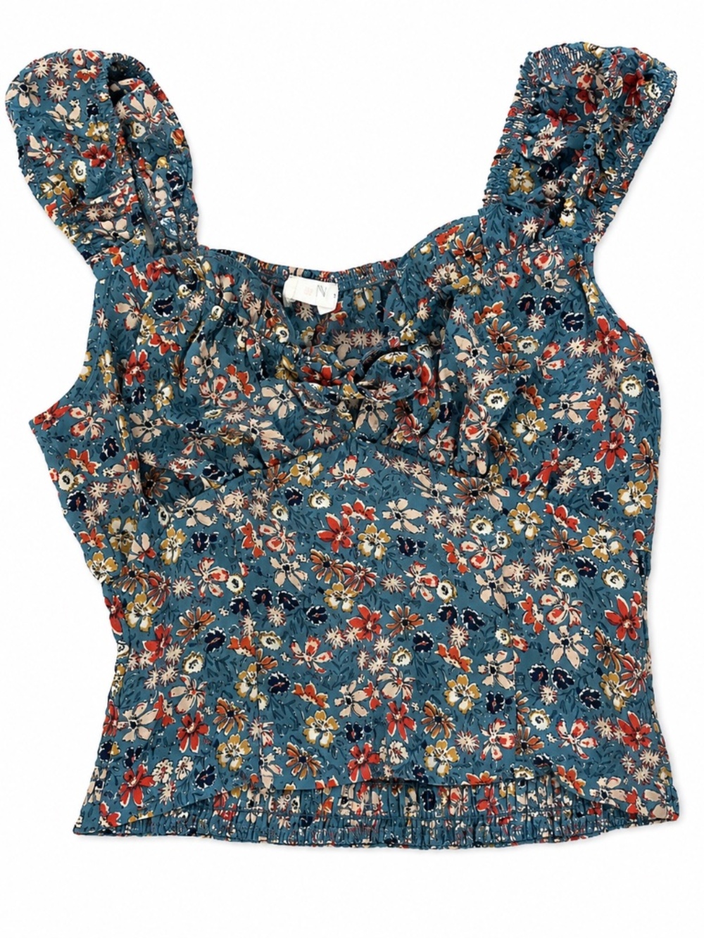 Sienna Sky Floral Smocked Tie Front Tank Top Women's XS Boho Cottagecore